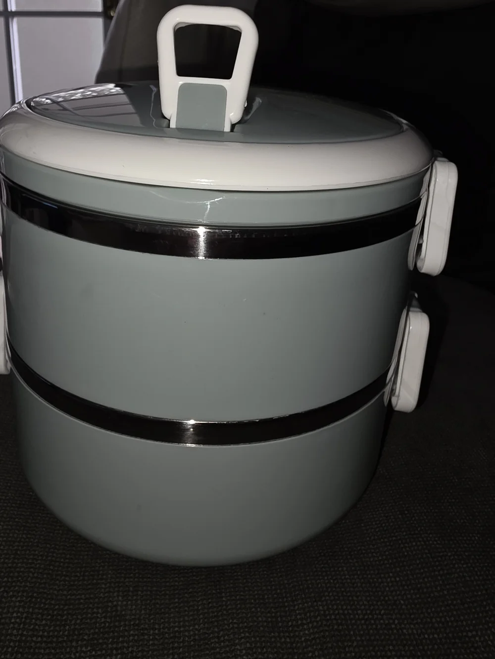Brand Lunch Box - Light Gray Stackable Food Container